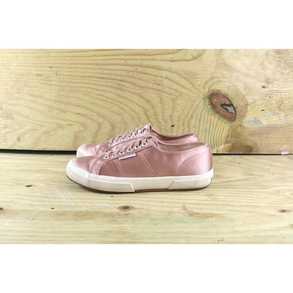 Superga Sneakers Womens Sz 9.5 Satin Rose Gold Pink Low Top Athletics Shoe